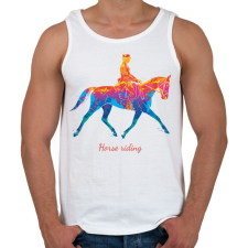 PRINTFASHION Horse riding - Színes - Férfi atléta - Fehér atléta, trikó