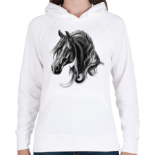 PRINTFASHION horse spirit - Női kapucnis pulóver - Fehér női pulóver, kardigán