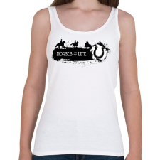 PRINTFASHION Horses are my life - Fekete-fehér - Női atléta - Fehér női trikó