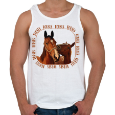 PRINTFASHION Horses  - Férfi atléta - Fehér atléta, trikó