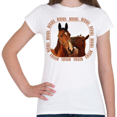 PRINTFASHION Horses  - Női póló - Fehér