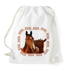 PRINTFASHION Horses  - Sportzsák, Tornazsák - Fehér tornazsák