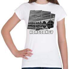 PRINTFASHION Hortobágyi 9 lyukú híd (GTA stílus) - Női póló - Fehér