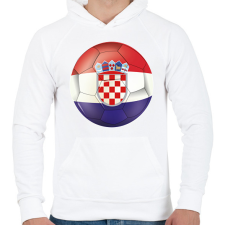 PRINTFASHION Horvát labda - Férfi kapucnis pulóver - Fehér férfi pulóver, kardigán