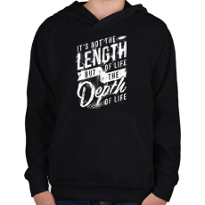 PRINTFASHION Hosszú élet - Gyerek kapucnis pulóver - Fekete