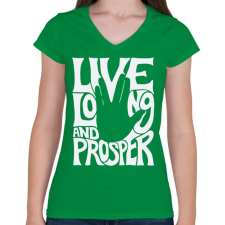 PRINTFASHION Hosszú hasznos életet!  - Női V-nyakú póló - Zöld női póló