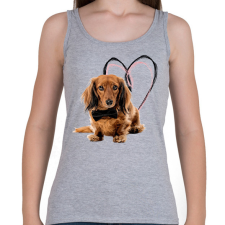 PRINTFASHION hosszú szőrű tacsi - Női atléta - Sport szürke női trikó