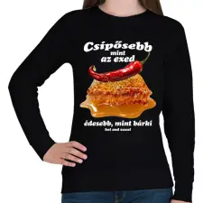 PRINTFASHION Hot and sweet - Női pulóver - Fekete női pulóver, kardigán