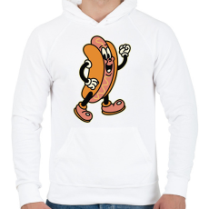 PRINTFASHION Hot dog - Férfi kapucnis pulóver - Fehér