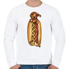 PRINTFASHION Hot dog - Férfi pulóver - Fehér férfi pulóver, kardigán