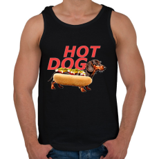 PRINTFASHION hot dog tacsi - Férfi atléta - Fekete