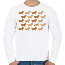 PRINTFASHION Hot dog - tacskók - Férfi pulóver - Fehér férfi pulóver, kardigán