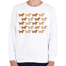 PRINTFASHION Hot dog - tacskók - Gyerek pulóver - Fehér gyerek pulóver, kardigán