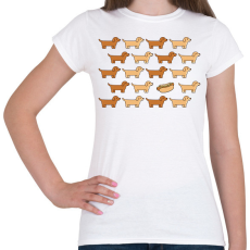 PRINTFASHION Hot dog - tacskók - Női póló - Fehér
