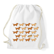 PRINTFASHION Hot dog - tacskók - Sportzsák, Tornazsák - Fehér tornazsák