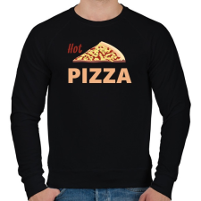 PRINTFASHION hot pizza - Férfi pulóver - Fekete férfi pulóver, kardigán