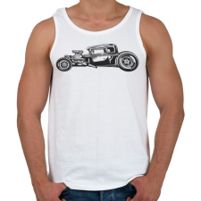PRINTFASHION Hot rod 03 - Férfi atléta - Fehér atléta, trikó