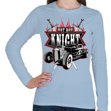 PRINTFASHION HOT ROD király - Női hosszú ujjú póló - Világoskék