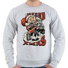 PRINTFASHION HOT ROD Mikulás - Férfi pulóver - Sport szürke