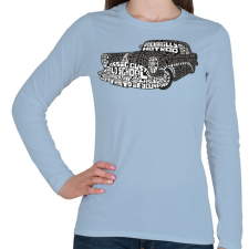 PRINTFASHION Hot rod - Női hosszú ujjú póló - Világoskék női póló