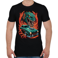 PRINTFASHION Hot Rod Retro autó sárkánnyal - Férfi póló - Fekete férfi pulóver, kardigán