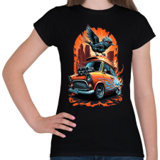 PRINTFASHION Hot Rod Retro MINI Car - Női póló - Fekete női póló