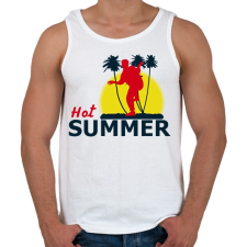 PRINTFASHION HOT SUMMER1 - Férfi atléta - Fehér atléta, trikó