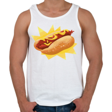 PRINTFASHION Hotdog - Férfi atléta - Fehér atléta, trikó