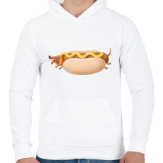PRINTFASHION Hotdog - Férfi kapucnis pulóver - Fehér
