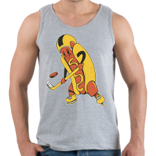 PRINTFASHION Hotdog hokista - Férfi atléta - Sport szürke atléta, trikó