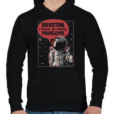 PRINTFASHION Houston, baj van - Férfi kapucnis pulóver - Fekete