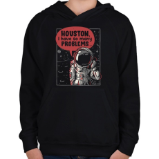 PRINTFASHION Houston, baj van - Gyerek kapucnis pulóver - Fekete
