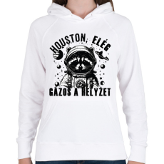 PRINTFASHION Houston, elég gázos a helyzet! - Női kapucnis pulóver - Fehér
