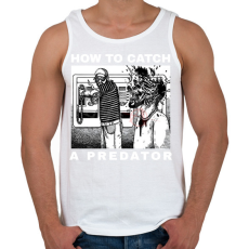 PRINTFASHION HOW TO CATCH A PREDATOR? - Férfi atléta - Fehér