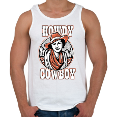 PRINTFASHION Howdy cowboy - Férfi atléta - Fehér