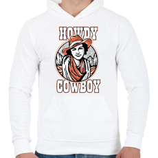 PRINTFASHION Howdy cowboy - Férfi kapucnis pulóver - Fehér