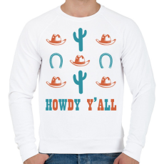 PRINTFASHION Howdy Y'all - Férfi pulóver - Fehér