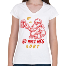 PRINTFASHION Hozz egy sört - Női V-nyakú póló - Fehér női póló