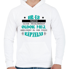 PRINTFASHION HR-es problémák - Férfi kapucnis pulóver - Fehér