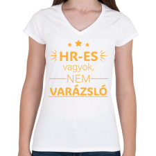 PRINTFASHION HR-es vagyok - Női V-nyakú póló - Fehér női póló