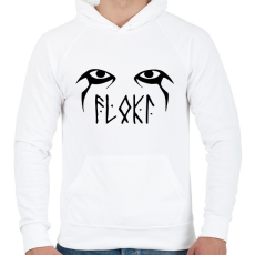 PRINTFASHION Hrafna-Flóki Vilgerðarson - Férfi kapucnis pulóver - Fehér