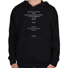 PRINTFASHION HTML - Gyerek kapucnis pulóver - Fekete