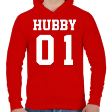 PRINTFASHION Hubby - Férfi kapucnis pulóver - Piros férfi pulóver, kardigán