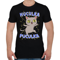 PRINTFASHION Huculka Puculka macska - Férfi póló - Fekete