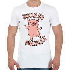 PRINTFASHION Huculka Puculka malac - Férfi póló - Fehér férfi póló
