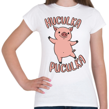 PRINTFASHION Huculka Puculka malac - Női póló - Fehér női póló