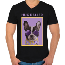 PRINTFASHION HUG DEALER - Férfi V-nyakú póló - Fekete férfi póló