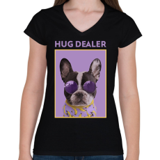 PRINTFASHION HUG DEALER - Női V-nyakú póló - Fekete