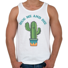 PRINTFASHION Hug me and die - Férfi atléta - Fehér atléta, trikó
