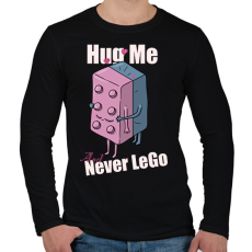 PRINTFASHION Hug me and never Lego - Férfi hosszú ujjú póló - Fekete